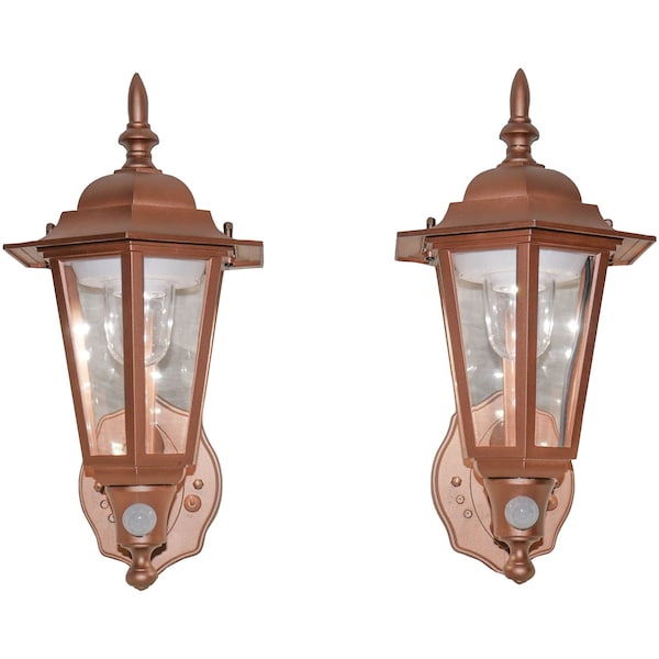 Maxsa Innovations Battery-Powered Motion-Activated LED Wall Sconce, Pack/2 (Bronze) 46719-2PACK